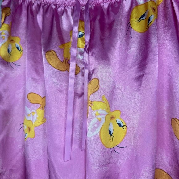 Tweety bird pants capri crop Pink Satin Looney Tunes Pajama Pants - Picture 6 of 12